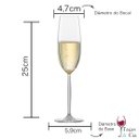 Ver imagem 5 de Kit 6 Taças Champanhe Cristal Titânio Bohemia Sophia 230ml