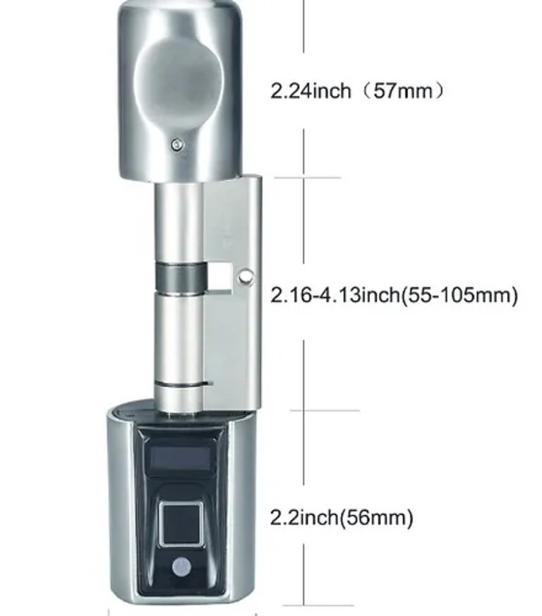 Cilindro Eletrônico T4 p/ Fechadura Europerfil com Biometria, Cartão e App Blutetooth TITAN - 2