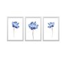 Conjunto Kit 3 Quadros Decorativos Arte Flores Azuis Los Quadros - 1