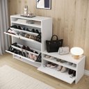 Ver imagem 2 de Sapateira Organizador Calçados Hall de Entrada Sala Quarto Slim 18 Pares:Branco