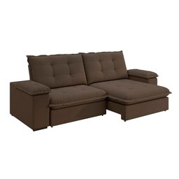 Sofá Fofão Premium 2,50m Retrátil/reclinável Suede Marrom - Xflex Sofas - 3 Sofá Fofão Premium 2,50m Retrátil/reclinável Suede Marrom - Xflex Sofas - 3