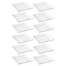 12 Pratos Quadrados Brancos Grandes Plástico 21cm Lanchonete Padaria Cozy Coza - 1