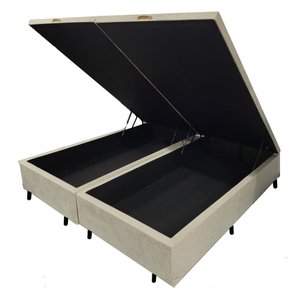 Cama Box Baú Solteiro, Queen, Casal, King Bege Bege Suede - Bege - Casal