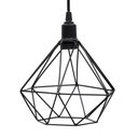 Ver imagem 4 de Kit 2 Pendente Aramado Poptem Diamante Pequeno Preto Luminária Metal Lustre 19cm Sala