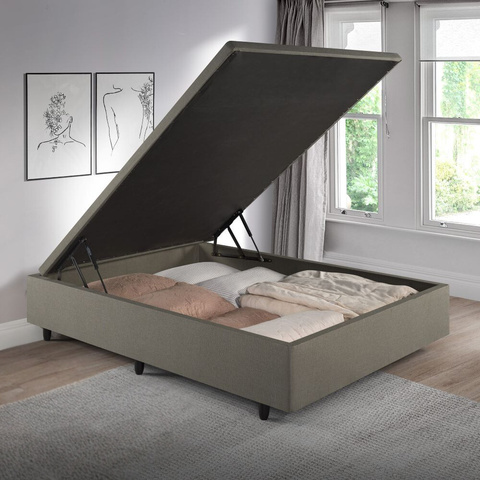 Cama Box Baú Casal 138x188x42 Cm Linho com Pistão a Gás