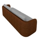 Ver imagem 7 de Sofá Living Sala de Estar Abel 240cm Bipartido Pés de Madeira Pu/veludo Marrom/cinza G33 - Gran Belo