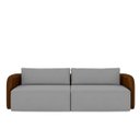 Ver imagem 2 de Sofá Living Sala de Estar Abel 240cm Bipartido Pés de Madeira Pu/veludo Marrom/cinza G33 - Gran Belo