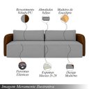 Ver imagem 3 de Sofá Living Sala de Estar Abel 240cm Bipartido Pés de Madeira Pu/veludo Marrom/cinza G33 - Gran Belo