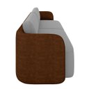 Ver imagem 6 de Sofá Living Sala de Estar Abel 240cm Bipartido Pés de Madeira Pu/veludo Marrom/cinza G33 - Gran Belo
