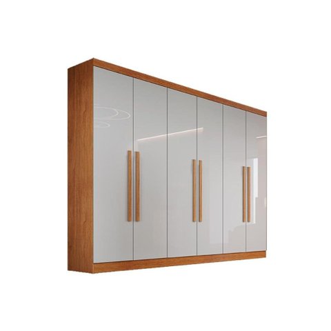 Guarda Roupa 6 Portas e 6 Gavetas Gênova Nature/off White - Bianchi