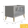 Dormitório Infantil Theo Retrô 3 Portas, Cômoda e Berço Cinza com Pés Amadeirado - Reller Móveis - 5