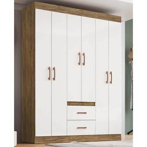 Grpa Sidney 06 Portas e 02 Gavetas Off White / Nogueira