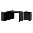 Ver imagem 1 de Mesa Escrivaninha em L 140x130 cm e Balcao 60 cm Preto Artany