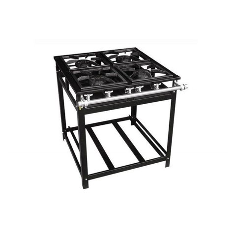 Fogão Industrial 4 Bocas 30x30 Economy Cristal Aço Baixa Pressão