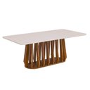 Ver imagem 1 de Mesa para Sala de Jantar 210cm Tampo de Vidro Pitanga Natuame Madeira Off White