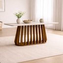 Ver imagem 2 de Mesa para Sala de Jantar 210cm Tampo de Vidro Pitanga Natuame Madeira Off White
