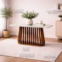 Ver imagem 4 de Mesa para Sala de Jantar 210cm Tampo de Vidro Pitanga Natuame Madeira Off White