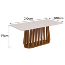 Ver imagem 6 de Mesa para Sala de Jantar 210cm Tampo de Vidro Pitanga Natuame Madeira Off White