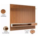 Ver imagem 3 de Painel Ripado Suspenso para Tv de até 75 Polegadas 2,50m Premium Quarto e Sala Moderno Cor Nature