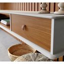 Ver imagem 2 de Painel Ripado Suspenso para Tv de até 75 Polegadas 2,50m Premium Quarto e Sala Moderno Cor Nature