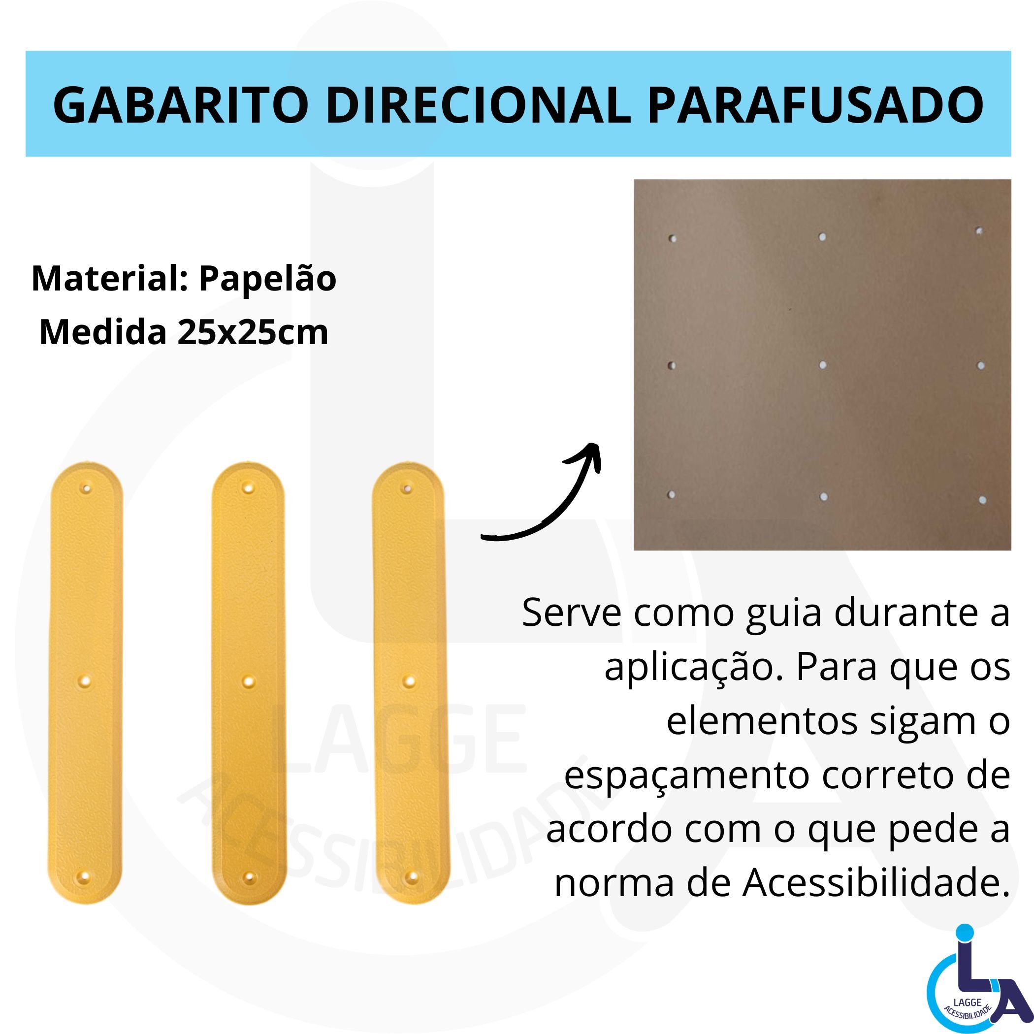 Elemento Tátil Direcional Pvc Parafusado Amarelo - 6