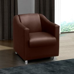 Poltrona Decorativa Bia Corino Marrom - 1