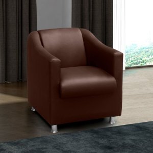 Poltrona Decorativa Bia Corino Marrom