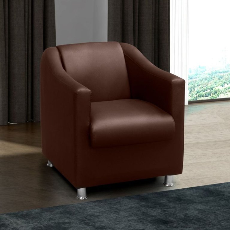Poltrona Decorativa Bia Corino Marrom