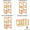 Ver imagem 3 de Torre Aprendizagem Montessori 4 em 1 Freijó e Rosa