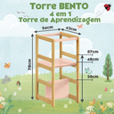 Ver imagem 2 de Torre Aprendizagem Montessori 4 em 1 Freijó e Rosa