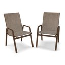 Ver imagem 1 de Kit 2 Cadeira Riviera Piscina Praia Alumínio Marrom Tela Mocca