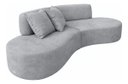 Ver imagem 4 de Sofá e Puff Orgânico Virginia 300cm Sala Suede:Cinza