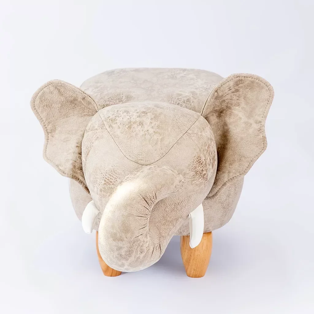 Puff Infantil Elefante Couro Sintético e Madeira L63xa38xc32:sem - 3