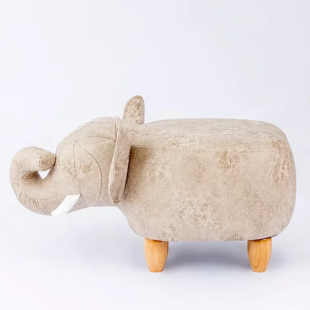 Puff Infantil Elefante Couro Sintético e Madeira L63xa38xc32:sem - 10
