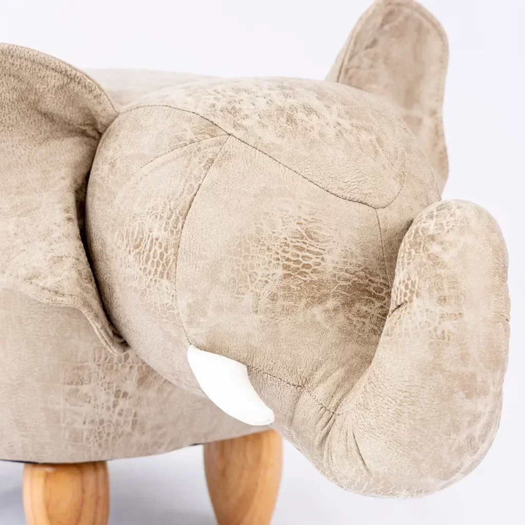 Puff Infantil Elefante Couro Sintético e Madeira L63xa38xc32:sem - 8