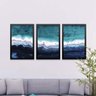 Conjunto Kit 3 Quadros Decorativos Abstrato Wave Los Quadros - 2