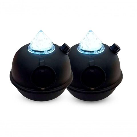 Kit 2 Luminárias de Mesa Decorativa Bujãozinho de Metal a Pilha com Led Branco Dimerizável e Alç