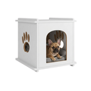 Ver imagem 2 de Mesa de Cabeceira Pet Casinha Cachorro Gato Madeira MDF:Branco