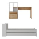 Ver imagem 5 de Conjunto Quarto Bicama com Baú e Escrivaninha Multimóveis MP4122 Branco/Rustic