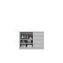 Ver imagem 3 de Kit Quarto Infantil Bebê Perola Cômoda 4 Gavetas 2 Portas E Guarda Roupa 3 Portas 4 Gavetas Cinza - 