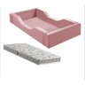 Cama Infantil Espumada Clara Premium Conforto Quarto Criança Proteção Moderna com Colchão Cor Rosa - 1