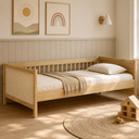 Ver imagem 1 de Cama Infantil de Solteiro com Detalhe em Palinha Natural Carvalho Malva Linha Paglia