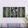 Conjunto Kit 3 Quadros Decorativos Arte Textura Geométrica Los Quadros - 2