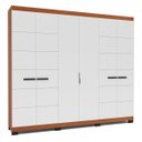 Ver imagem 1 de Roupeiro Lisboa 6 Portas 4 Gavetas 242x214cm Freijó/Branco 240843