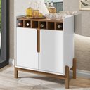 Ver imagem 1 de Balcão Aparador Bar 75cm com Adega Apollo Branco/cedro C14 - Mpozenato