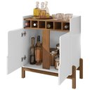Ver imagem 5 de Balcão Aparador Bar 75cm com Adega Apollo Branco/cedro C14 - Mpozenato