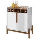 Ver imagem 2 de Balcão Aparador Bar 75cm com Adega Apollo Branco/cedro C14 - Mpozenato