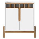 Ver imagem 7 de Balcão Aparador Bar 75cm com Adega Apollo Branco/cedro C14 - Mpozenato