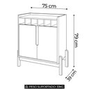 Ver imagem 4 de Balcão Aparador Bar 75cm com Adega Apollo Branco/cedro C14 - Mpozenato