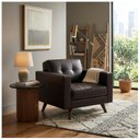 Ver imagem 5 de Poltrona Decorativa Roma – Design Retrô com Pés Palito - Corino Café - 62400